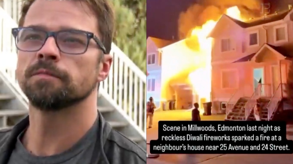 The Canadian resident said that the fire in his backyard, caused by Diwali fireworks, spread quickly and destroyed his car and garage. He urged the administration to increase fines on fireworks to prevent similar incidents. The Canadian resident said that the fire in his backyard, caused by Diwali fireworks, spread quickly and destroyed his car and garage. He urged the administration to increase fines on fireworks to prevent similar incidents.