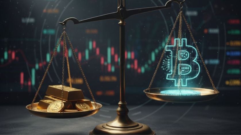 Gold vs. Bitcoin: Why crypto fails as a true haven asset against inflation and turmoil. (Image Source: Gemini)