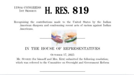 House Resolution 819 impacting Indian Americans introduced.