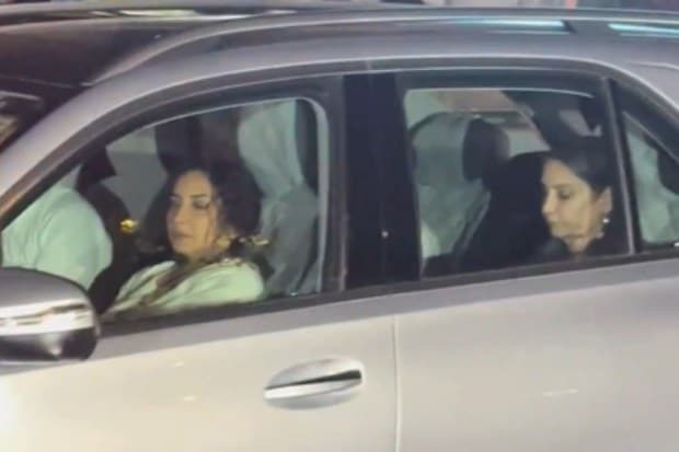 Actors Divya Dutt and Shabana Azmi attended the event together as they were snapped in the car together. Both were captured looking despondent. (Image source: X)