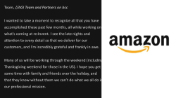 Amazon toxic boss’s Thanksgiving email goes viral: Employee warns, ‘Thinking of Amazon? just don’t’