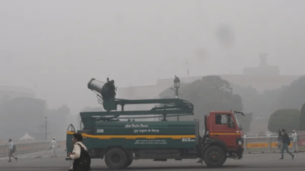 Delhi pollution: Skyline shrouded in smog as authorities clarify GRAP-4 status, with Stage-3 measures still in force.