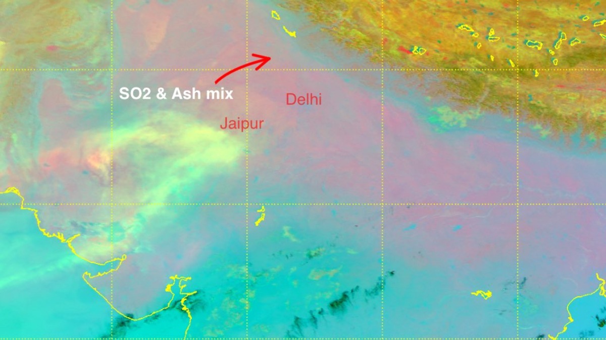 Ethiopian volcano ash plume in India - Air Quality