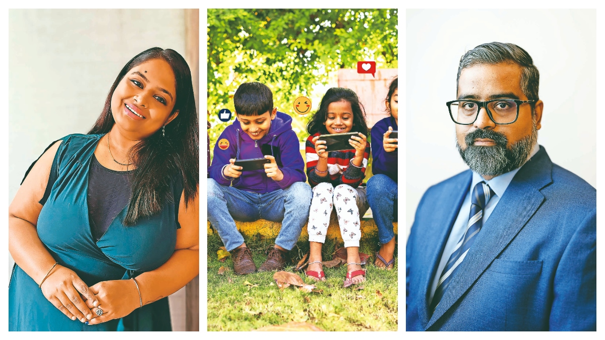 Kolkata-based digital creator Bhavya Gandhi (L) and Vikram Jeet Singh, a partner at law firm BTG Advaya (R)