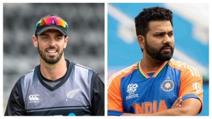 Daryl Mitchell (L) and Rohit Sharma (R)