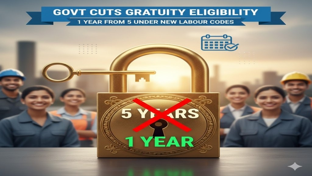 Govt cuts gratuity eligibility to 1 year from 5 under new Labour Codes