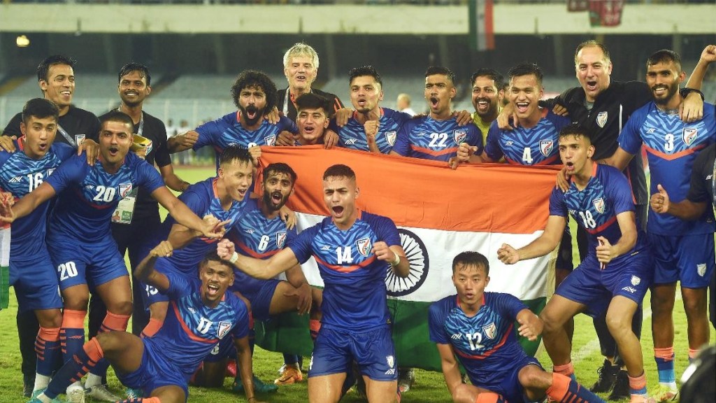 Indian football team drops six places to 142nd in FIFA rankings after 0-1 loss to Bangladesh / representational image from PTI Indian football team drops six places to 142nd in FIFA rankings after 0-1 loss to Bangladesh / representational image from PTI