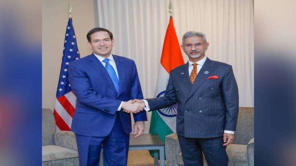 External Affairs Minister S Jaishankar meets United States Secretary of State Marco Rubio on the sidelines of the G7 Foreign Ministers' Meeting in Niagara. (Photo source: : X/@DrSJaishankar)