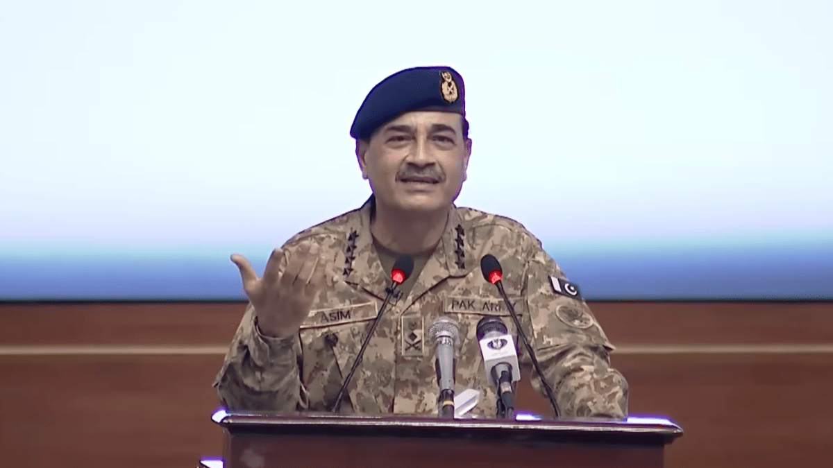 Pakistan Army chief Asim Munir addresses National Security Workshop participants at GHQ, Rawalpindi. Pakistan Army chief Asim Munir addresses National Security Workshop participants at GHQ, Rawalpindi.