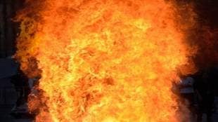 RTC bus catches fire in Andhra