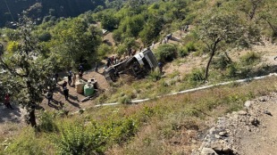 Uttarakhand Bus Fall: At least five killed, many injured as vehicle plummets nearly 70 metres into gorge (Photo: ANI)