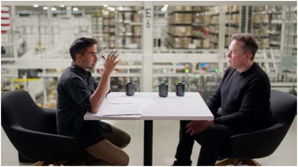 In a still from the podcast (Image source: YouTube)