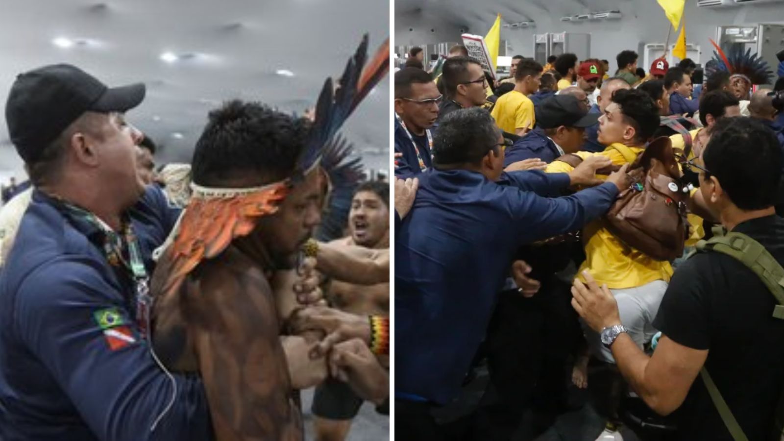 Protesters Storm COP30 Venue as Security Guards Use Tables to Block Entrance