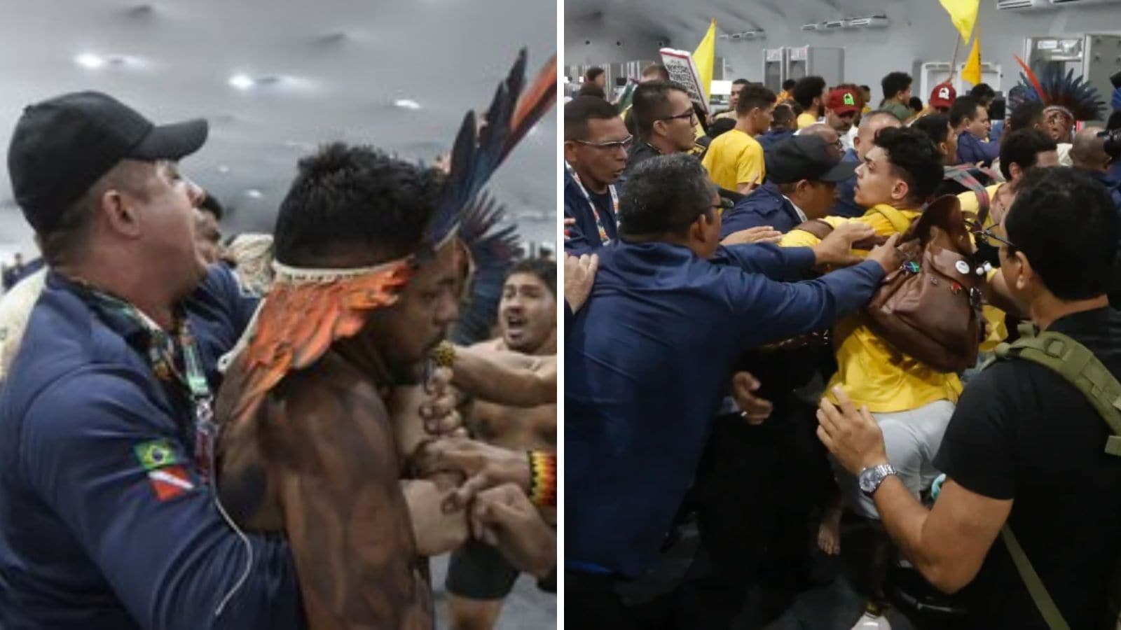 Protesters Storm COP30 Venue as Security Guards Use Tables to Block Entrance