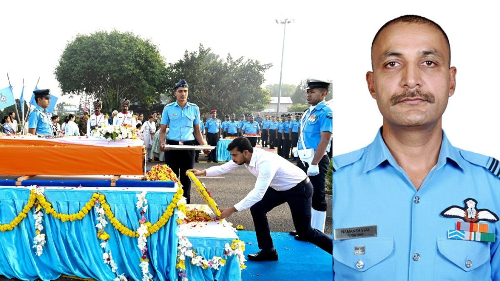 Wing Commander Namansh Syal, Namansh Syal, tejas, tejas fighter plane, tejas crash, dubai air show, dubai air show crash, indian air force, iaf pilot, iaf pilot last rites today