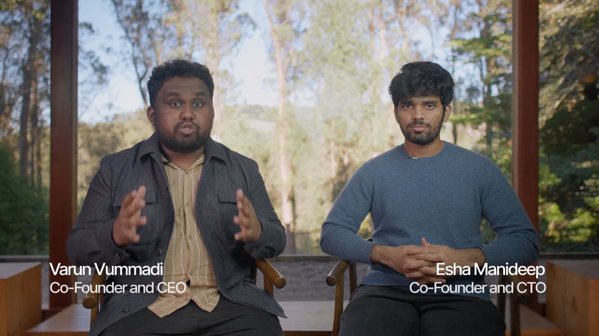 Indian-origin AI startup co-founders Varun Vummadi and Esha Manideep Indian-origin AI startup co-founders Varun Vummadi and Esha Manideep