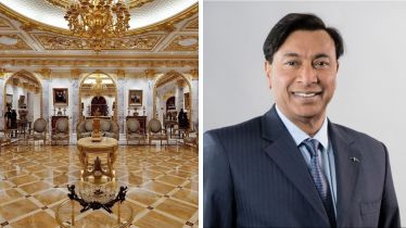Lakshmi Mittal's plan to move out of the UK seems permanent as he makes extravagant real estate purchases in the UAE. (Image source: Dubai Homes/Instagram, ArcelorMittal)