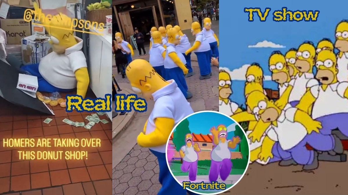 Homer Simpson Clones Invade California Donut Shop