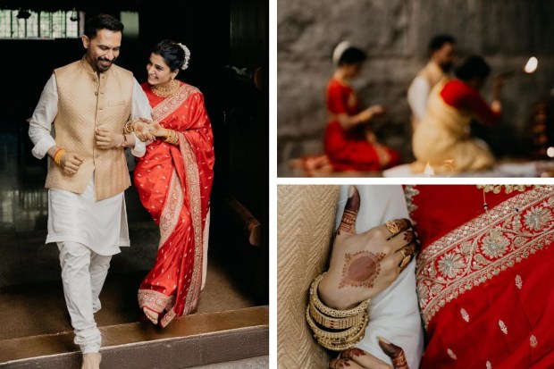 Actress Samantha Ruth Prabhu dropped a surprise announcement today when she posted pictures of her secret wedding to director Raj Nidimoru, one half of filmmaking duo Raj and DK. Netizens and fellow industry colleagues were abuzz with excitement as they flooded her post with congratulatory messages and well wishes.The stunning pictures show details of the couple's wedding ceremony which took place in the Ling Bhairavi Temple located at the Isha Yoga Centre near Coimbatore according to the Hindustan Times. There were only 30 guests in attendance, making for a very private and intimate ceremony. (Image source: Samantha Ruth Prabhu/Instagram)