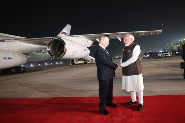 The Russian leader received a warm personal welcome from Prime Minister Narendra Modi. (Image Source: @Narendramodi)