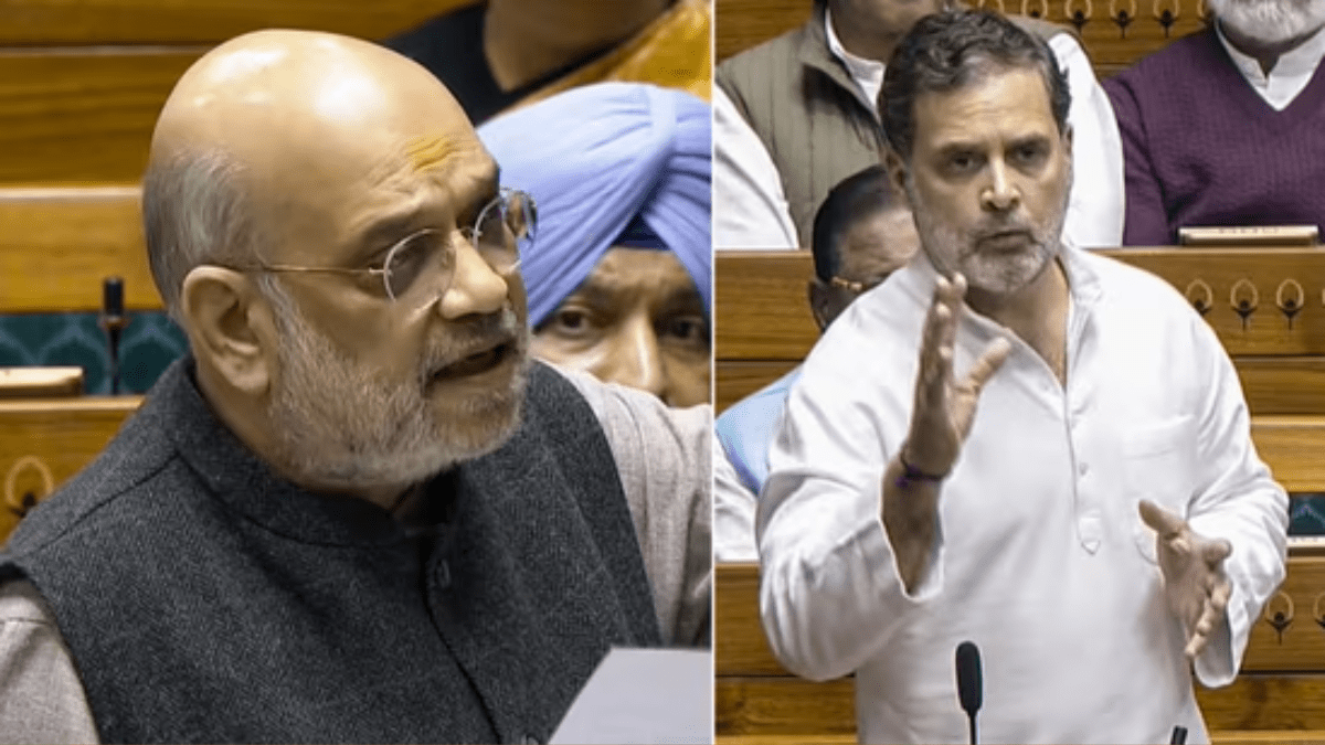 Union Home Minister Amit Shah and Rahul Gandhi debated during the Lok Sabha debate on electoral reforms and SIR. Union Home Minister Amit Shah and Rahul Gandhi debated during the Lok Sabha debate on electoral reforms and SIR.