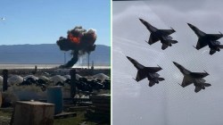 US F-16 fighter jet crashes in California — Video shows pilot ejecting moments before explosion
