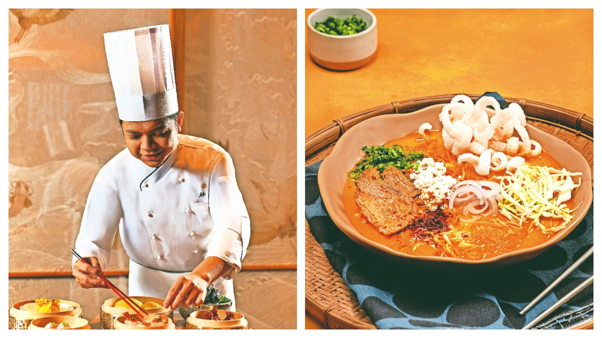 Chef Mark Lin at Madam Chow and Sushi platter at Zuki, Noida