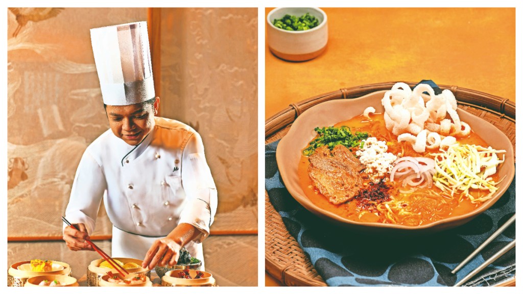 Chef Mark Lin at Madam Chow and Sushi platter at Zuki, Noida