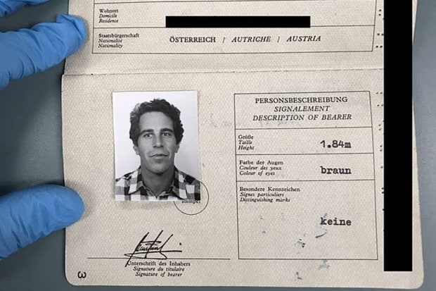 &nbsp;In this picture, a fake passport related to Epstein appears among the newly released materials. (Photo source: DOJ)