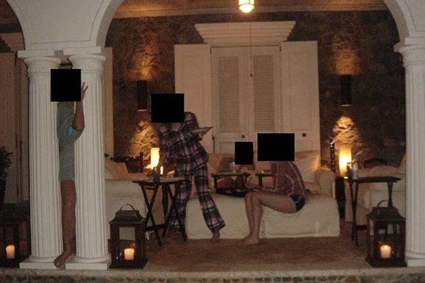 Young women in the pyjamas are seen inside the mansion. (Photo source: DOJ).