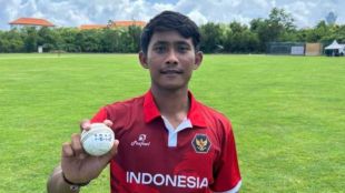 Gede-Priandana became the first bowler in international cricket to take five wickets in an over.