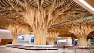 PM Modi inaugurates Guwahati airport terminal, Guwahati new airport terminal, nature-themed airport India, India’s first nature-themed airport, Lokapriya Gopinath Bardoloi International Airport new terminal, Guwahati airport expansion, Rs 5000 crore airport project, bamboo-themed airport terminal, foxtail orchid airport design, sky forest airport terminal, Assam airport infrastructure, northeast aviation hub, Guwahati airport capacity 13.1 million passengers, DigiYatra enabled airport terminal, smart check-in Guwahati airport, airport terminal inspired by nature, sustainable airport architecture India, bamboo construction airport India, Kaziranga inspired airport design, Guwahati airport new terminal opening date, domestic international flights Guwahati terminal, Guwahati airport cargo hub plans, Adani Airports Guwahati, Guwahati International Airport Ltd, MRO facilities Guwahati airport, India airport modernisation, passenger experience airport design