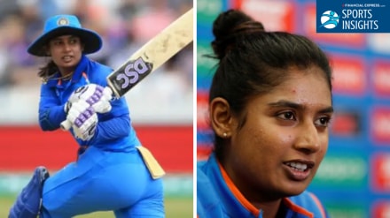 Mithali Raj celebrating after scoring a century – legendary Indian women’s cricket captain and record-breaking batter with over 7800 ODI runs.