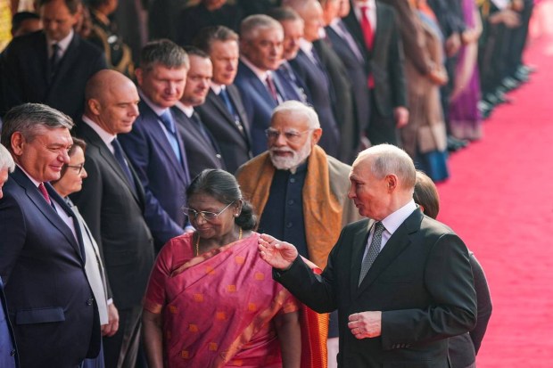 Leaders greet key officials, including EAM S Jaishankar, CDS General Anil Chauhan and Kremlin aide Dmitry Peskov. (Photo source: PTI)