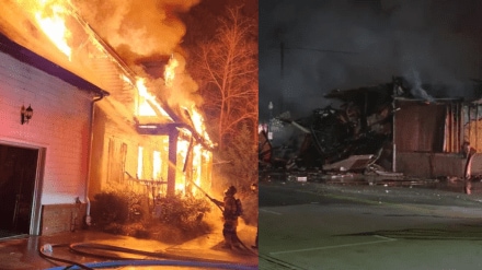 Jeffersonville riverside restaurant burns down in overnight fire, building collapses