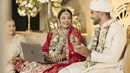 Startup founder on wedding day Startup founder on wedding day