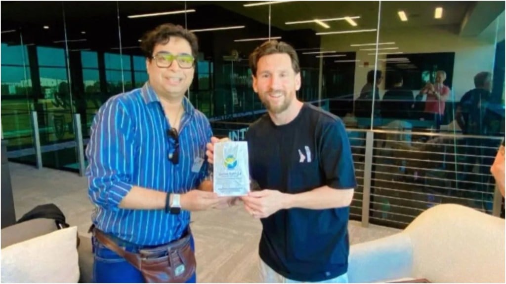 Satadru Dutta and Lionel Messi 