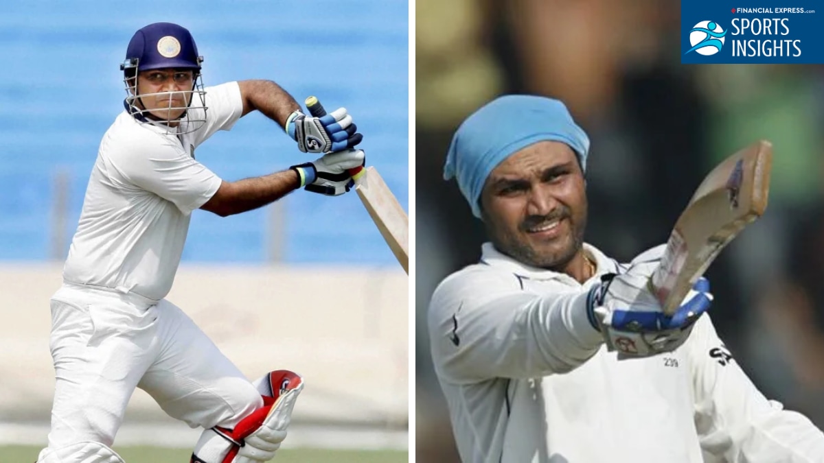 Virender Sehwag in action during his iconic 293-run innings against Sri Lanka at Brabourne Stadium in 2009, which helped India reach No.1 Test ranking