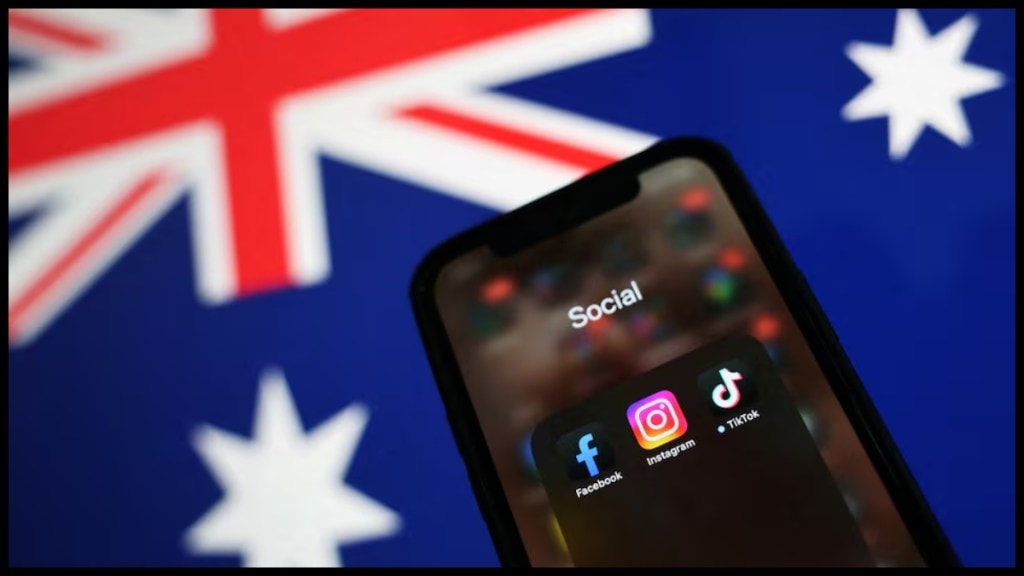 Facebook, Instagram and TikTok apps are seen on a smartphone in front of an Australian flag, in this illustration (Image source: Reuters) Facebook, Instagram and TikTok apps are seen on a smartphone in front of an Australian flag, in this illustration (Image source: Reuters)