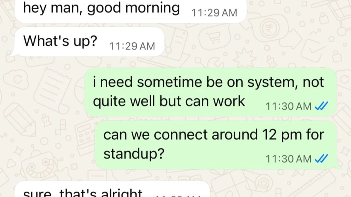 A boss’s thoughtful WhatsApp message to an employee is winning praise on Reddit after he told him that “health comes first” and encouraged him to take the time he needed before logging in.