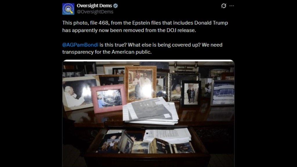 Epstein Files missing - Trump photo Epstein Files missing - Trump photo