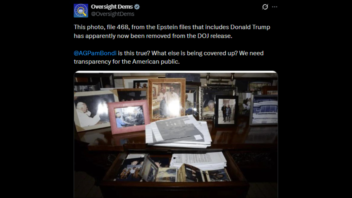 Epstein Files missing - Trump photo Epstein Files missing - Trump photo