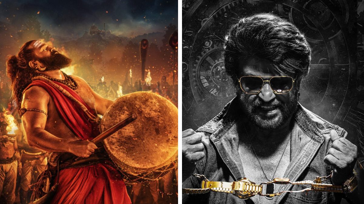 Theatrical posters of Kantara: Chapter 1 and Coolie, two of the highest grossing regional movies of 2025. (Image source: X, Facebook)