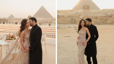 London-based power couple, Dr Monica Nayyar and Vivek Nandha became the first Indians to be wedded in front of the Pyramids of Giza this year in September. (Image source: Vivek Nandha/Facebook)
