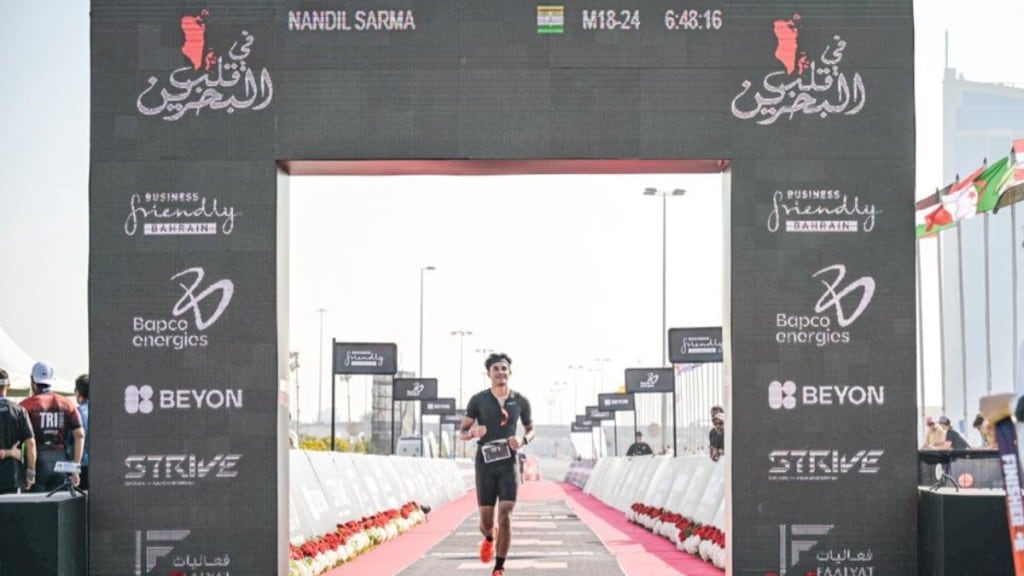 Nandil Sarma, son of Assam CM Himanta Biswa Sarma has successfully completed the Ironman 70.3 triathlon. (Image source: Himanta Biswa Sarma/X)