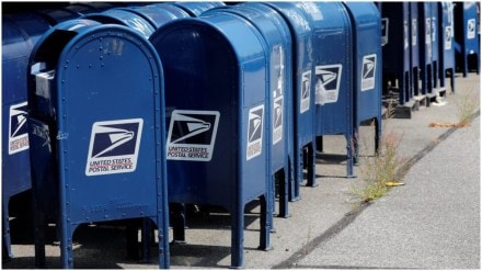 United States Postal Service (USPS) mailboxes are seen stored outside a USPS post office facility in the Bronx borough of New York City (Image source: Reuters) United States Postal Service (USPS) mailboxes are seen stored outside a USPS post office facility in the Bronx borough of New York City (Image source: Reuters)