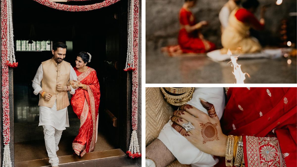 A collage of Samantha Ruth Prabhu's wedding pictures