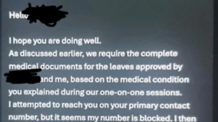 An employee claimed that his team lead asked for medical documents despite him being on approved medical leave, adding that Indian corporate culture needs to recognise that medical leave is neither a “loophole nor an ego challenge”, but a necessity that deserves respect. An employee claimed that his team lead asked for medical documents despite him being on approved medical leave, adding that Indian corporate culture needs to recognise that medical leave is neither a “loophole nor an ego challenge”, but a necessity that deserves respect.