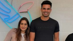 Arjun Tendulkar with Saaniya Chandhok.