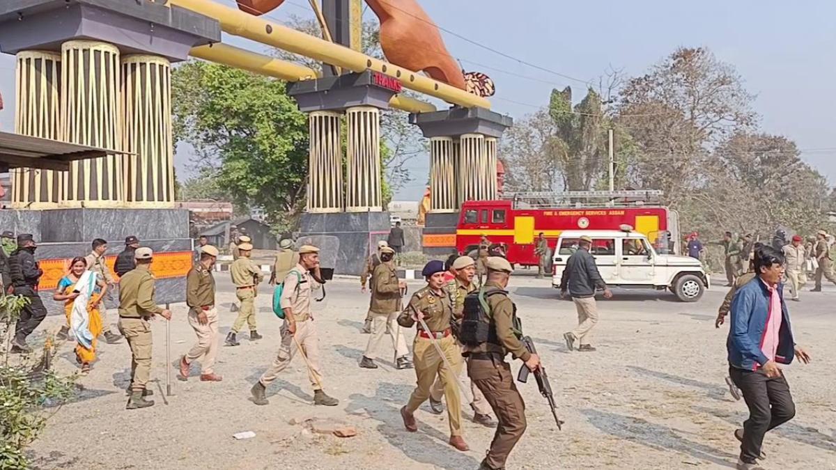 Assam Kokrajhar violence, Bodo Adivasi clash Assam, Kokrajhar clashes explained, Assam communal violence news, Kokrajhar internet shutdown, Rapid Action Force deployed Assam, Assam law and order situation, Himanta Biswa Sarma Kokrajhar, Kokrajhar arson and protests, Bodo Adivasi conflict Kokrajhar, Assam mob violence latest news, Karigaon police outpost attack, Assam NH blockade violence, BTC Hagrama Mohilary statement, Assam internet suspension Chirang, Assam ethnic clash update